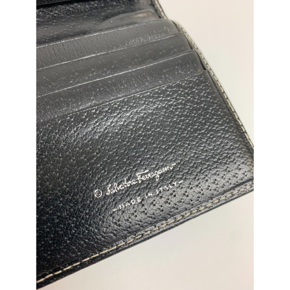 Salvatore Ferragamo Leather Wallet Red Black Womens Flap Snap Bi Fold Card Slots - Picture 8 of 12